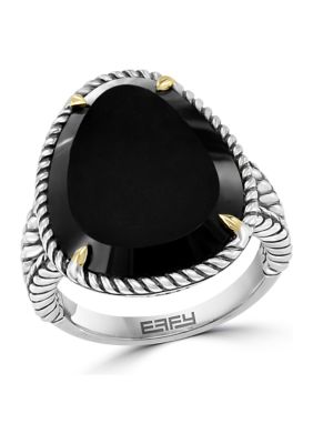 Effy Men's 7.22 Ct. T.w. Onyx Ring In Sterling Silver