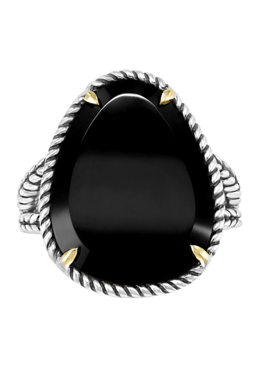 Mens 7.22 ct. t.w. Onyx Ring in Sterling Silver 