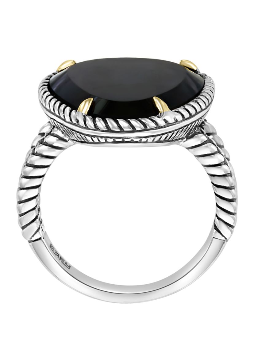 Mens 7.22 ct. t.w. Onyx Ring in Sterling Silver 