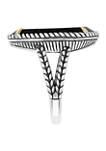 Mens 7.22 ct. t.w. Onyx Ring in Sterling Silver 