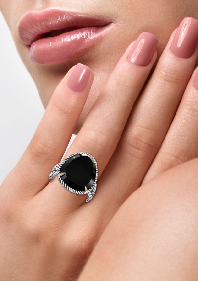 Mens 7.22 ct. t.w. Onyx Ring in Sterling Silver 