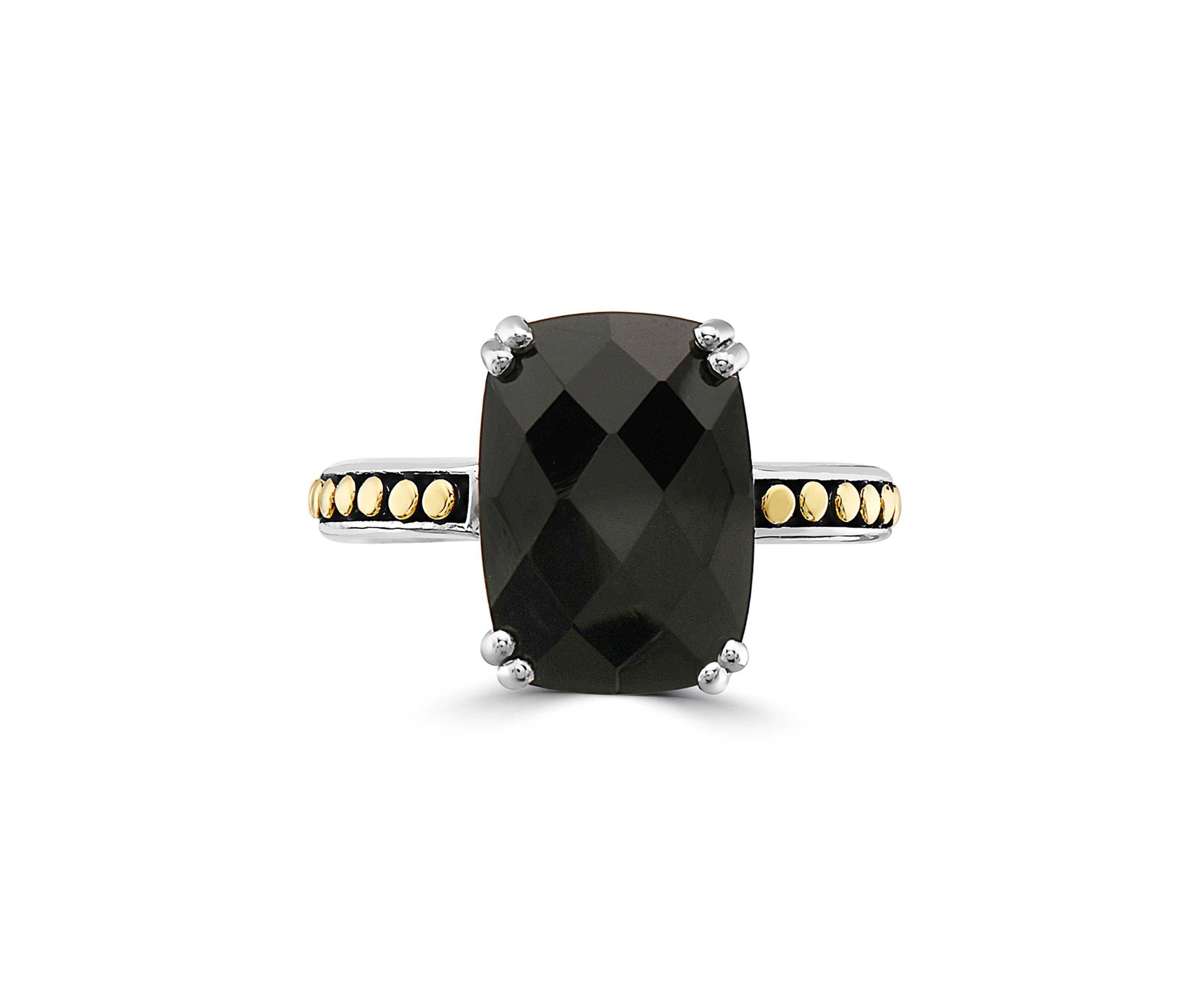 Onyx Ring in 18K Yellow Gold Over Sterling Silver