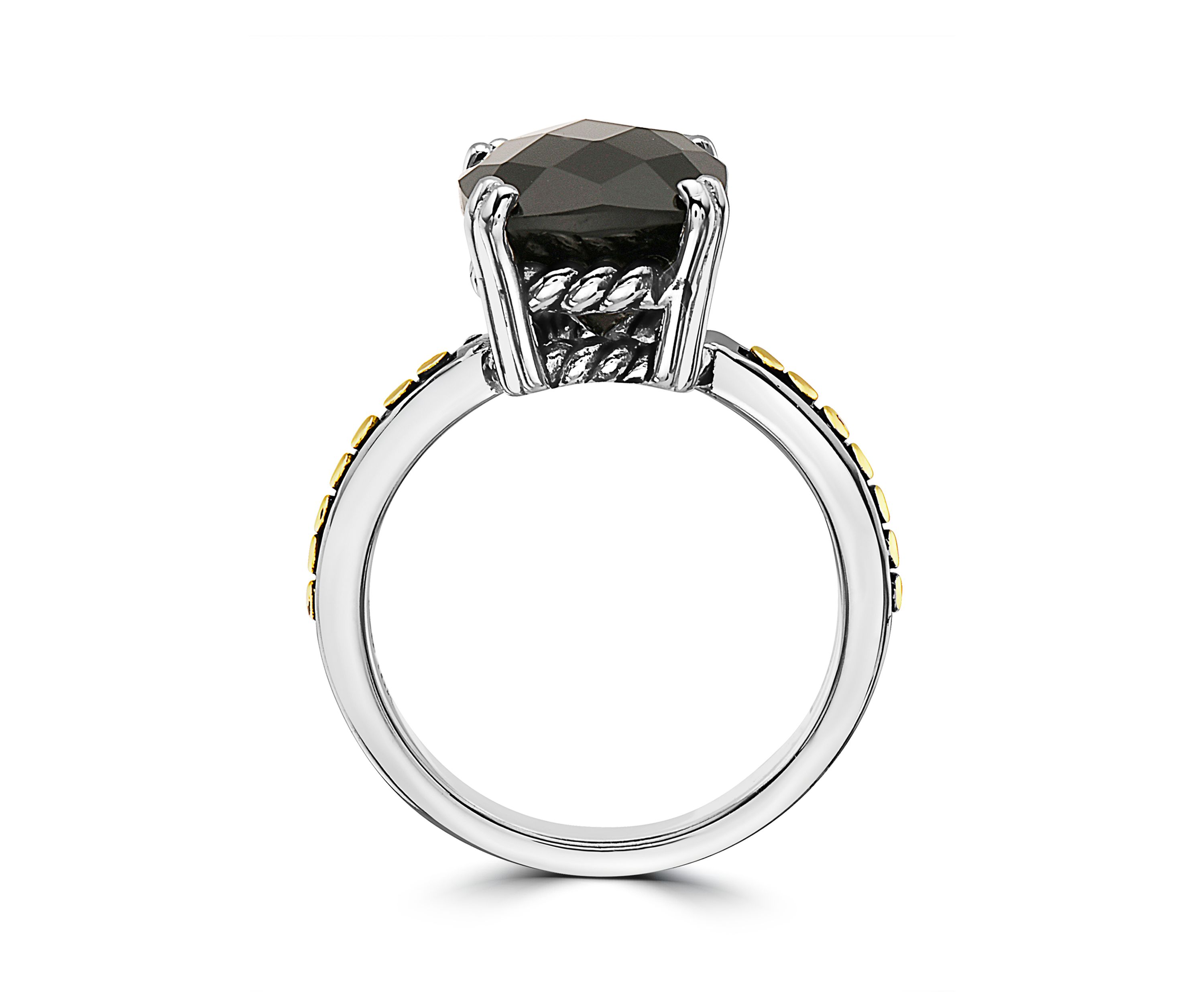 Onyx Ring in 18K Yellow Gold Over Sterling Silver