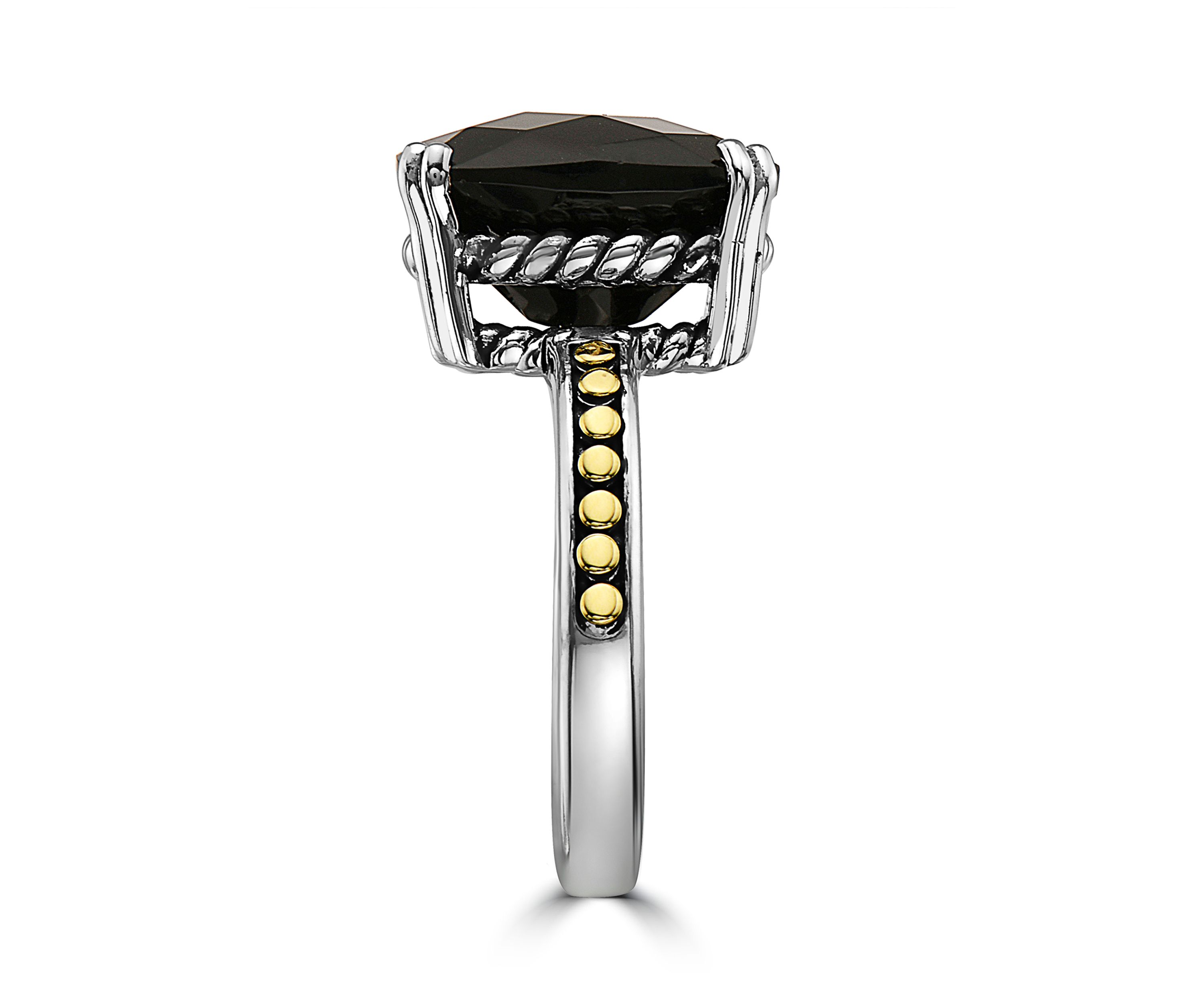 Onyx Ring in 18K Yellow Gold Over Sterling Silver