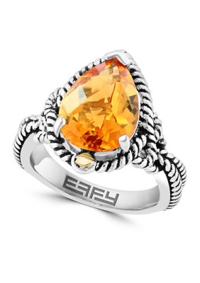 Effy Citrine Ring In 925 Sterling Silver And 18K Yellow Gold