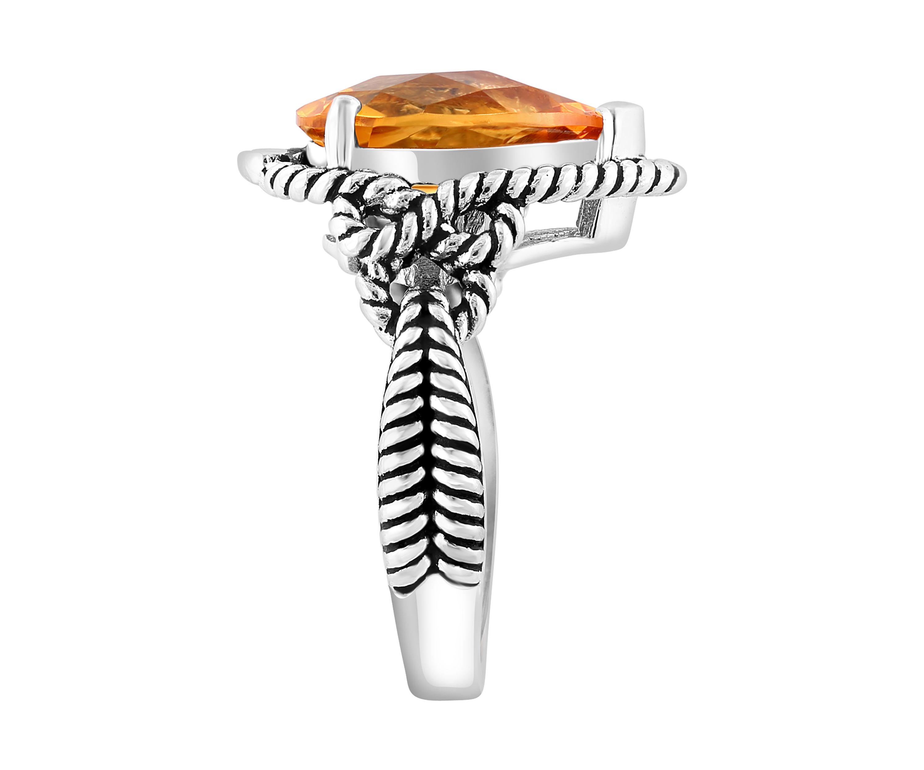 Citrine Ring in 925 Sterling Silver and 18K Yellow Gold