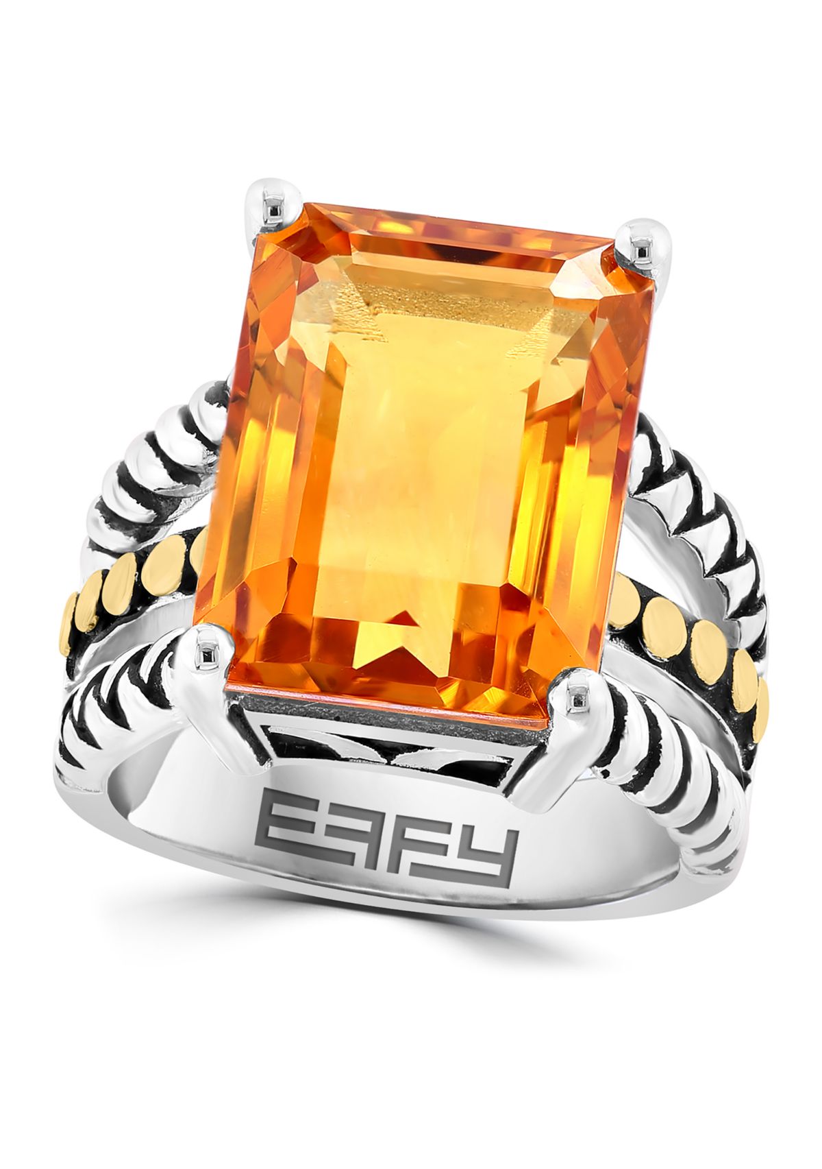Effy® Silver/18K Yellow Gold Citrine Ring | Belk