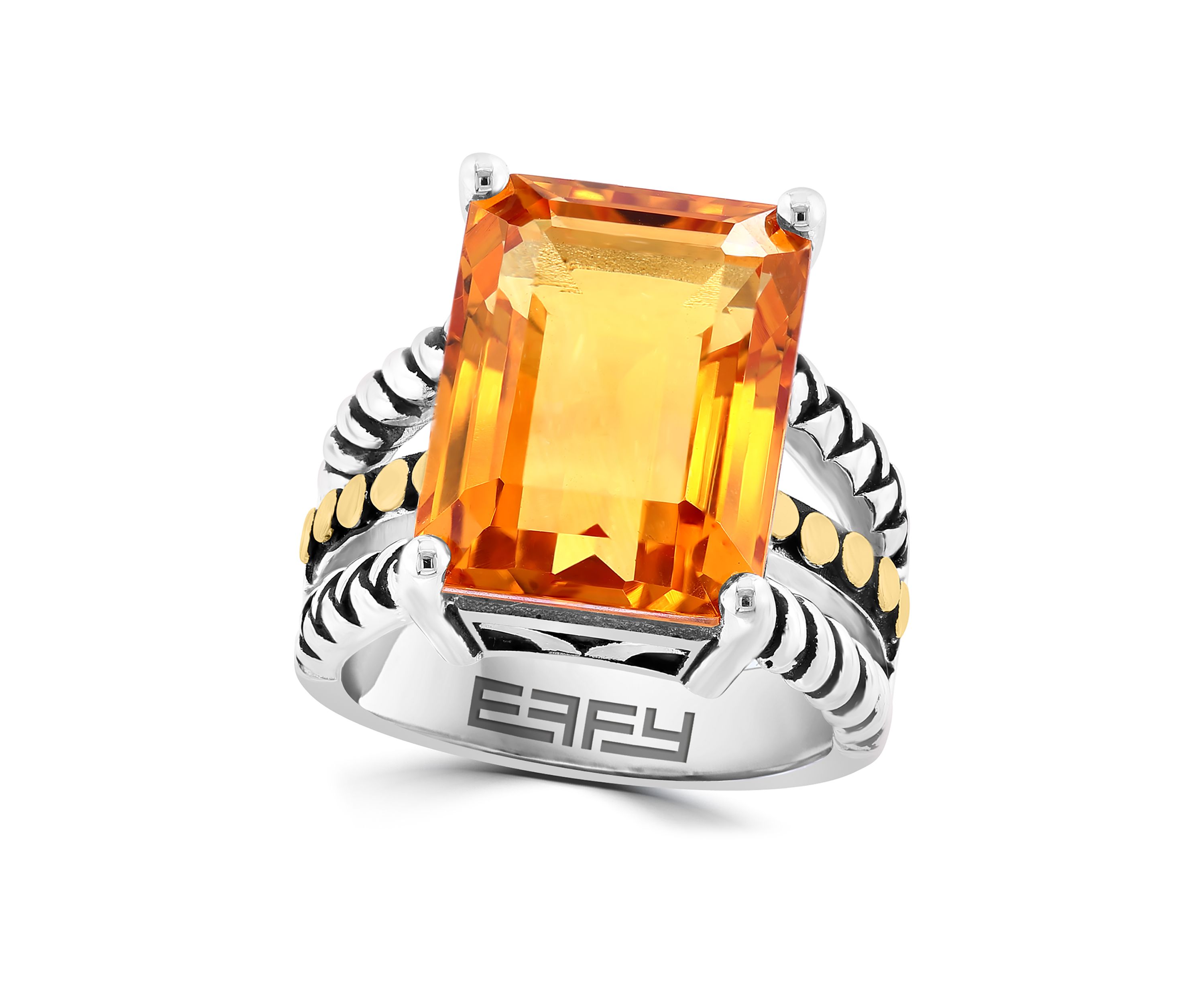 Silver/18K Yellow Gold Citrine Ring
