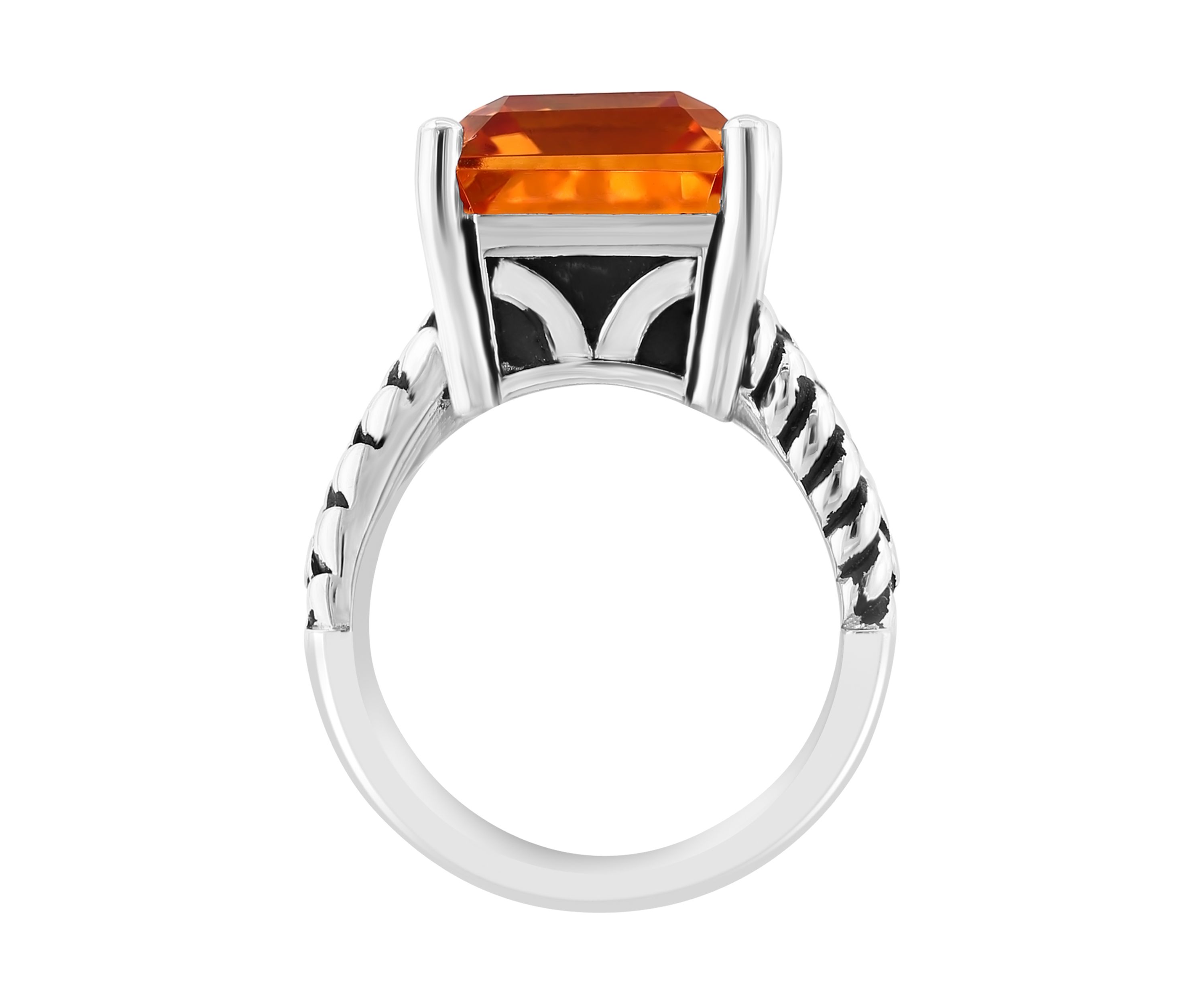 Silver/18K Yellow Gold Citrine Ring