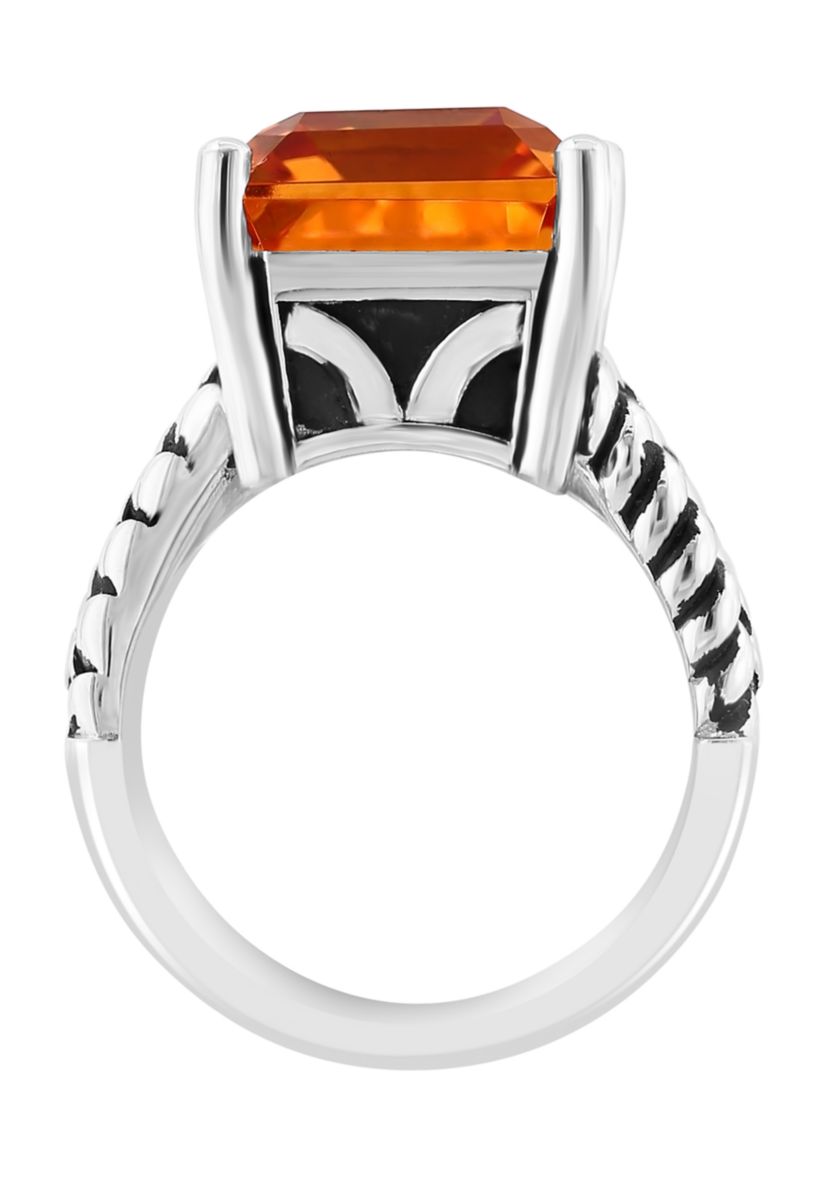 Silver/18K Yellow Gold Citrine Ring