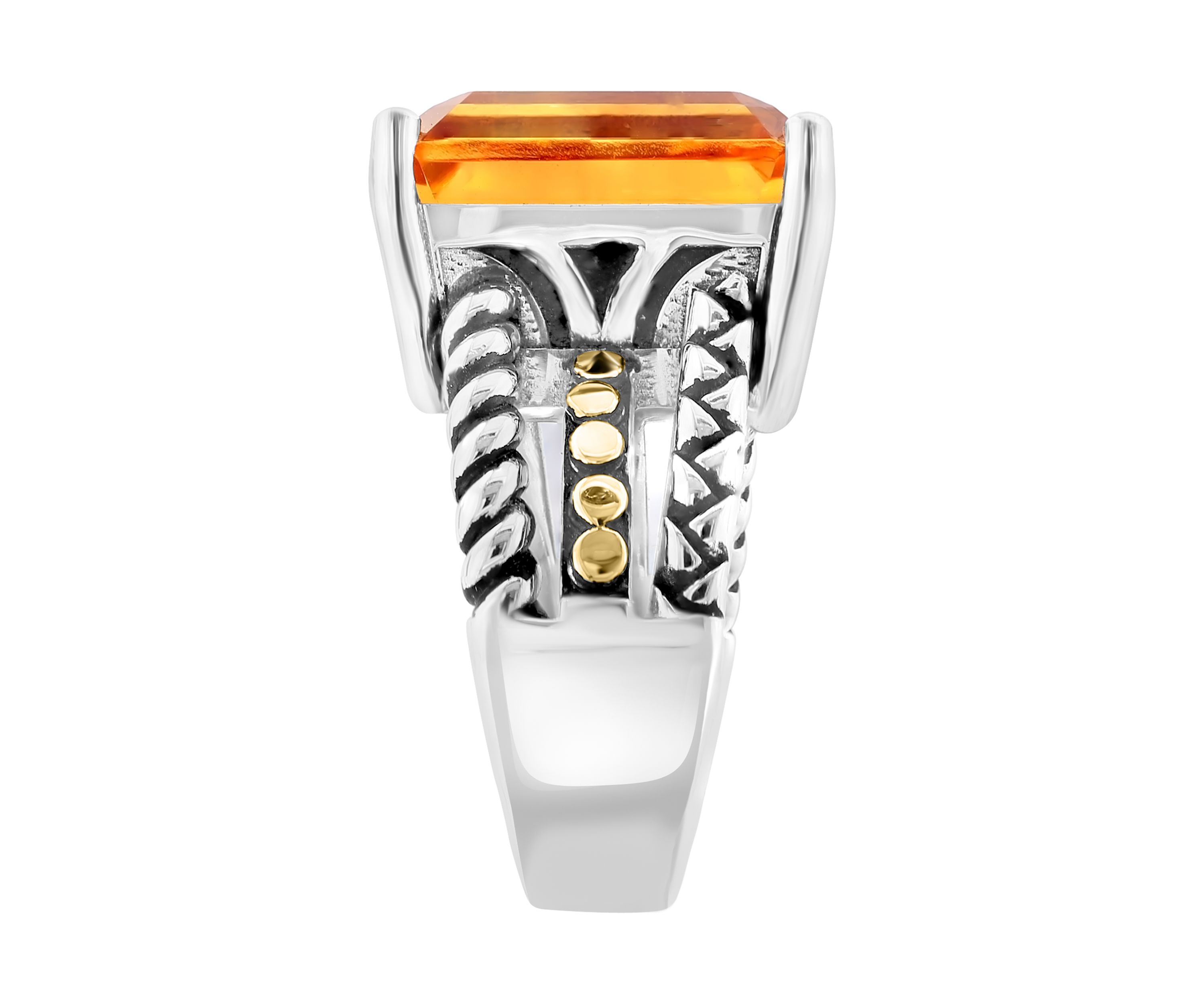 Silver/18K Yellow Gold Citrine Ring