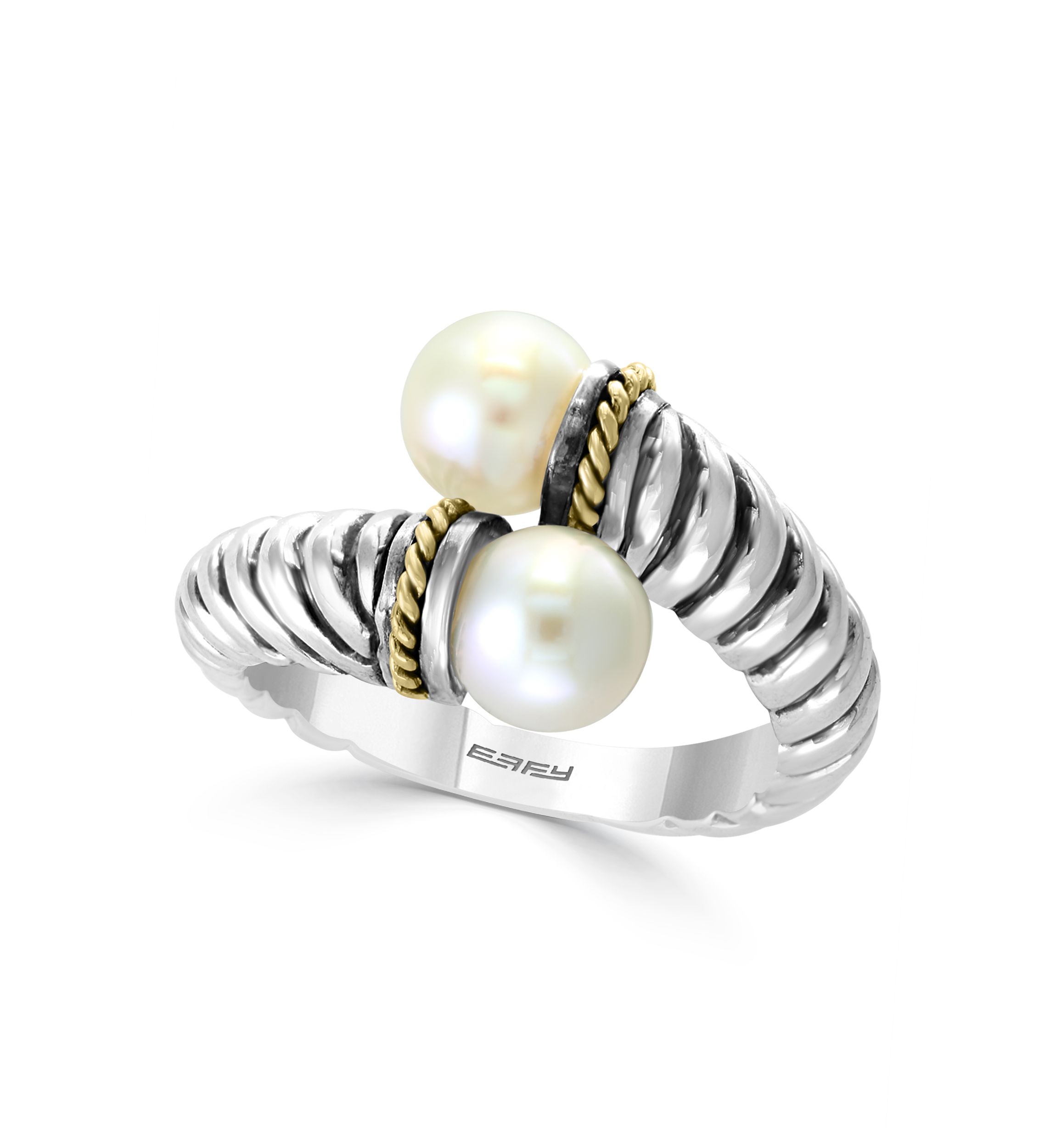 Sterling Silver/18K Yellow Gold Freshwater Pearl Ring 