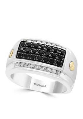 Effy Men's 14k Yellow Gold, Sterling Silver, Gold Sapphire & White Sapphire Ring, 11 -  0617892811630