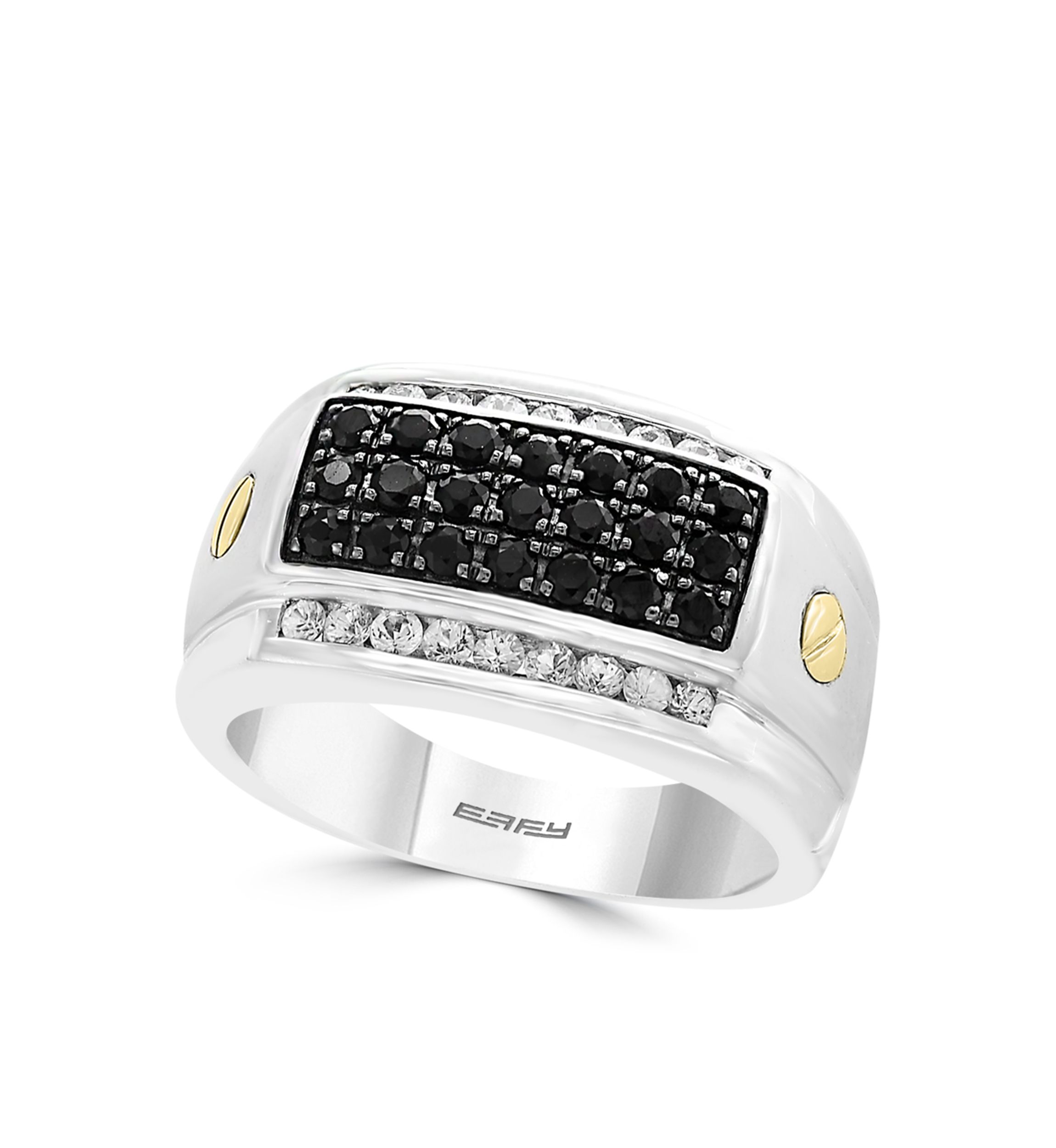 1.5 ct. t.w. Sapphire, 1/2 ct. t.w. White Sapphire Ring in Sterling Silver and 14K Gold Plating