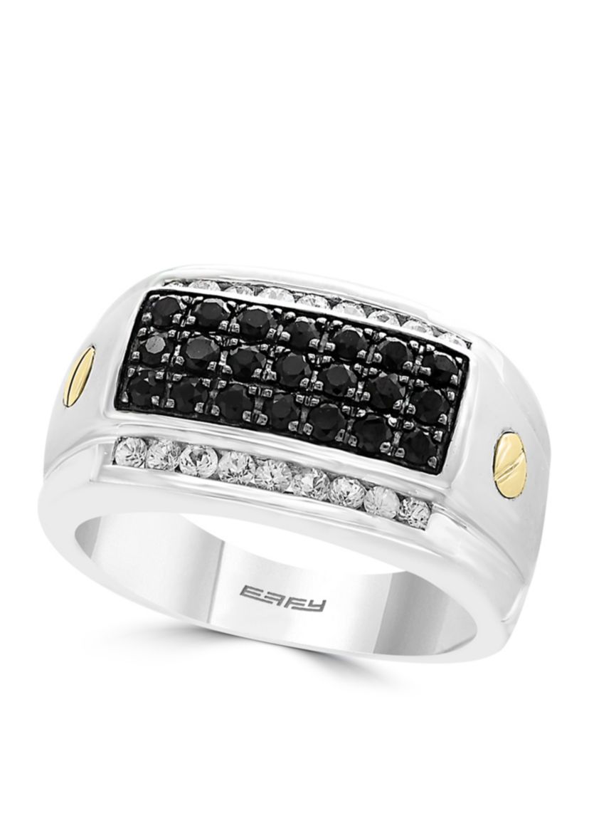 1.5 ct. t.w. Sapphire, 1/2 ct. t.w. White Sapphire Ring in Sterling Silver and 14K Gold Plating