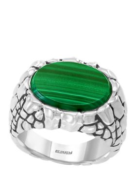 Effy Men's 6 Ct. T.w. Malachite Ring In Sterling Silver