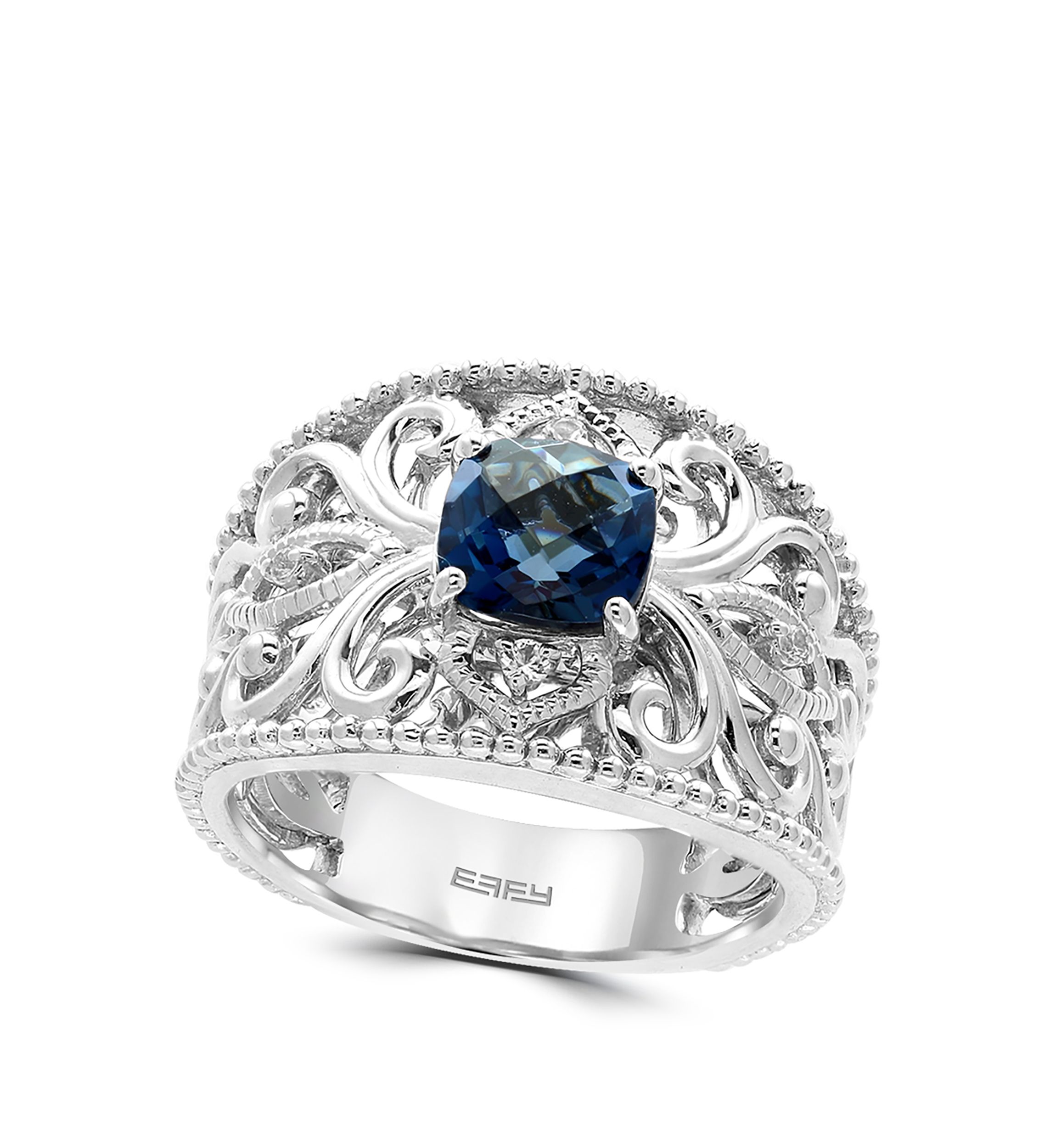 1.72 ct. t.w. London Blue Topaz and White Sapphire Ring in 925 Sterling Silver