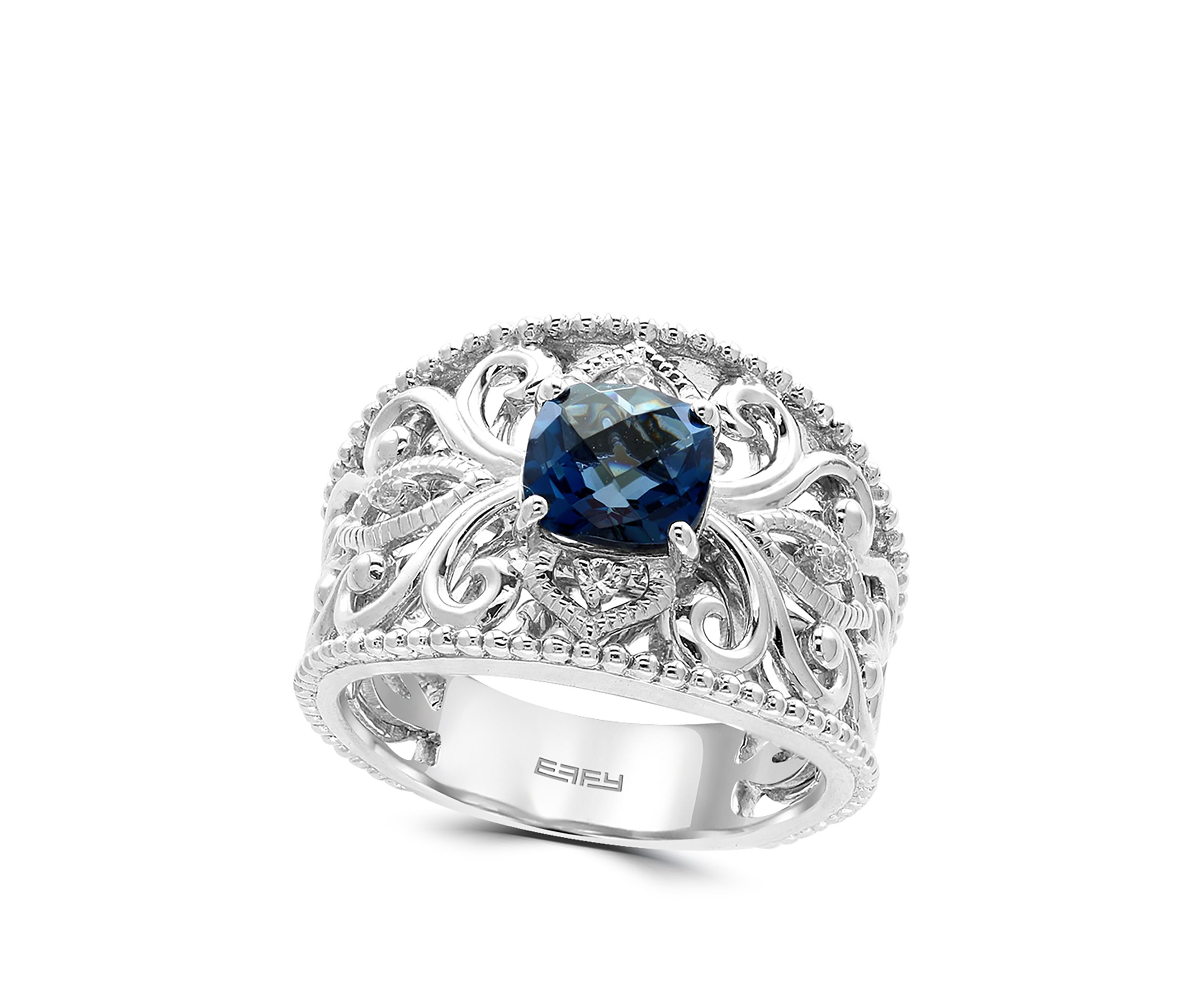 1.72 ct. t.w. London Blue Topaz and White Sapphire Ring in 925 Sterling Silver