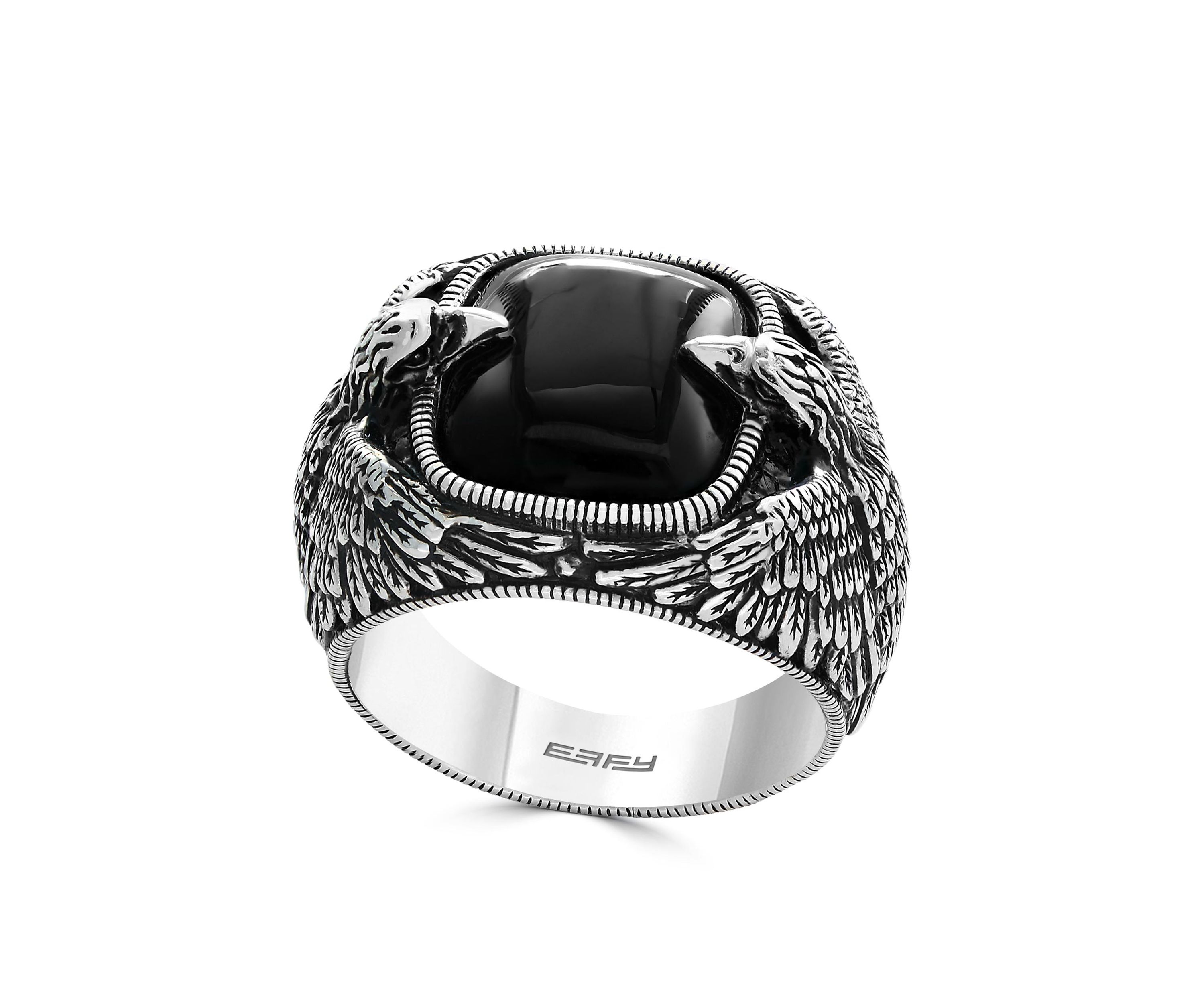 10.05 ct. t.w. Onyx Ring in Sterling Silver