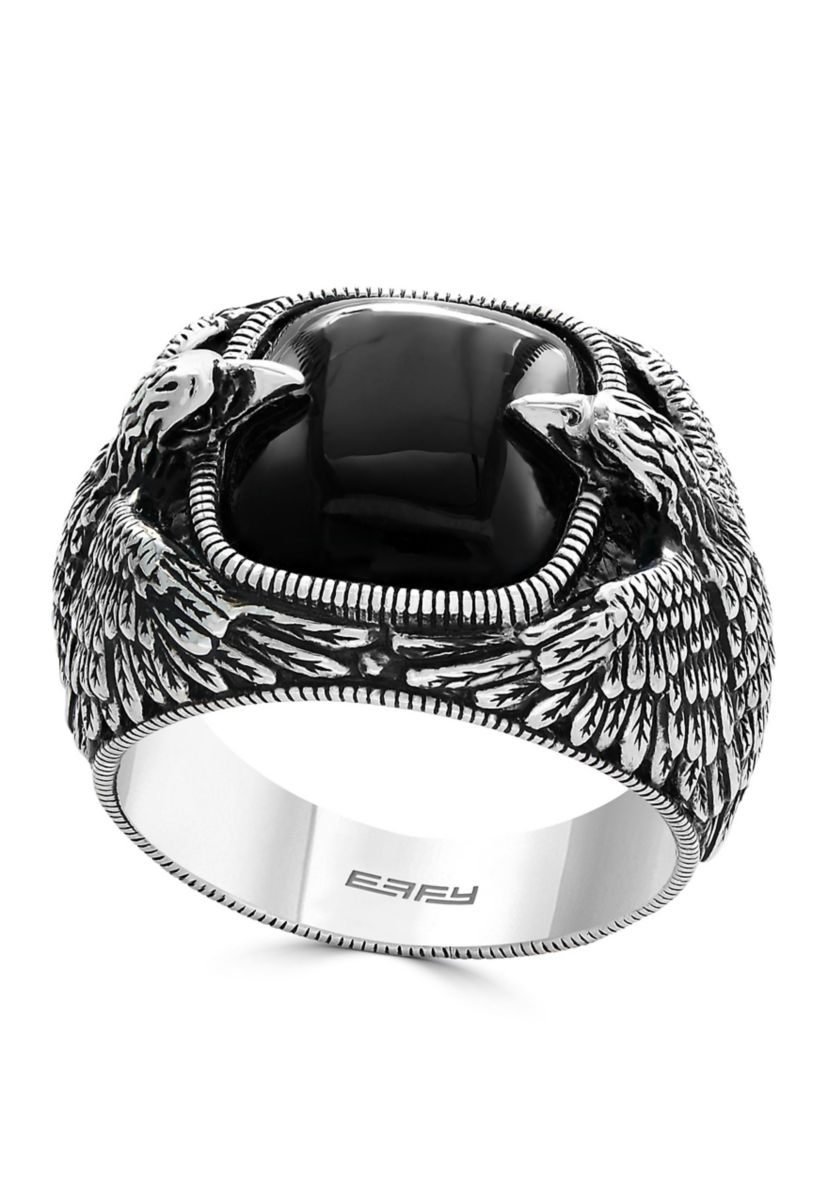 10.05 ct. t.w. Onyx Ring in Sterling Silver