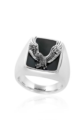 Effy® Onyx Eagle Ring in Sterling Silver | belk