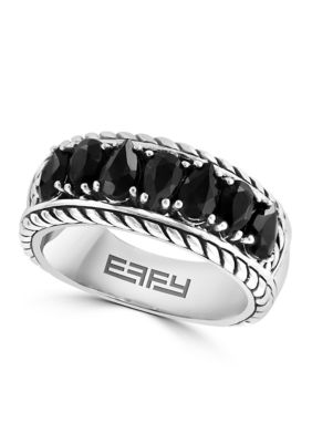 Effy Black Spinel Band Ring In Sterling Silver