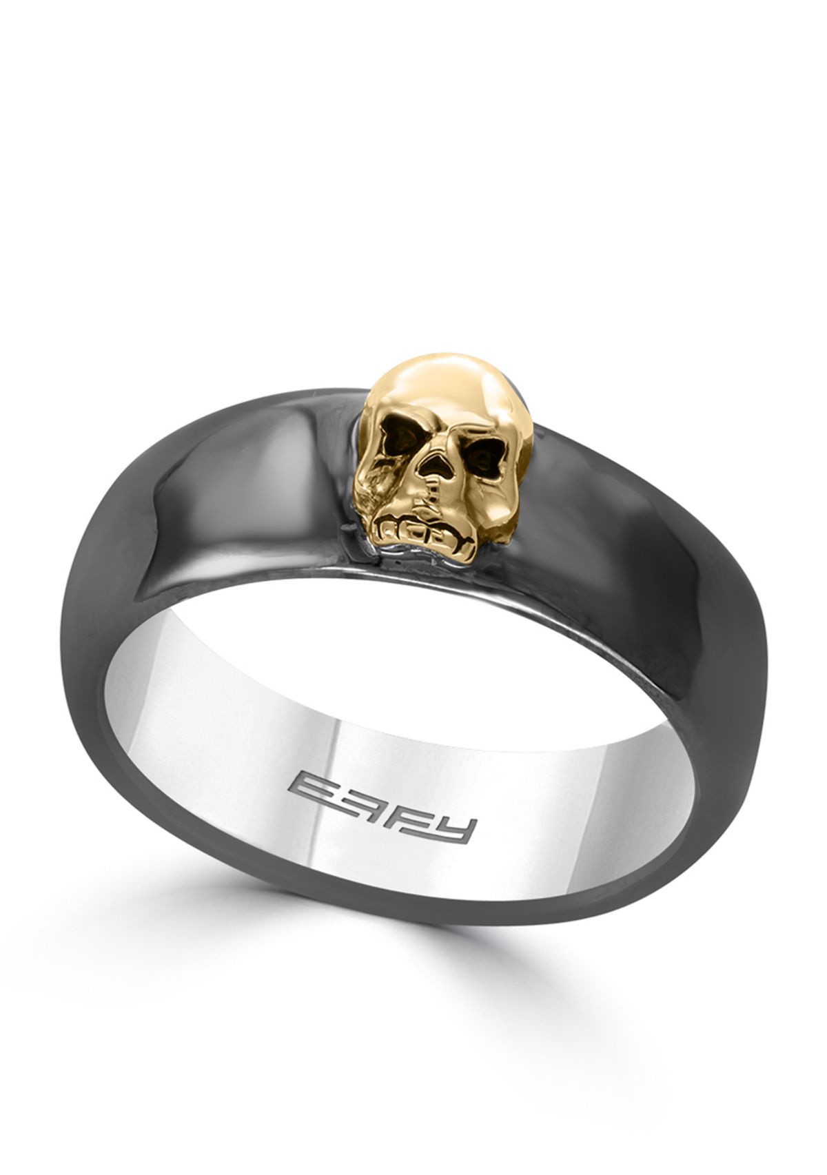 Mens Black Rhodium Skull Ring