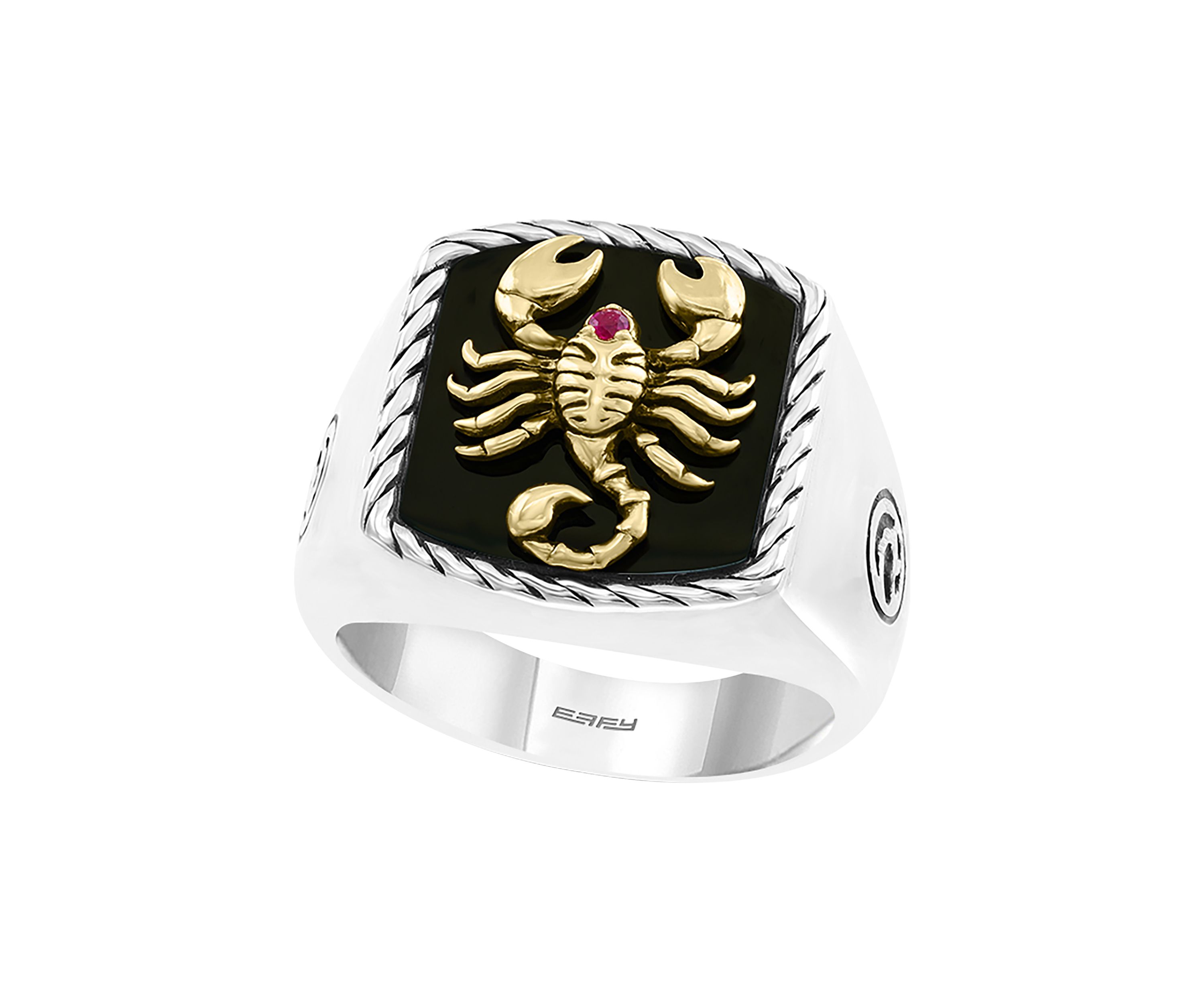 5 ct. t.w. Ruby and Onyx Ring in Sterling Silver