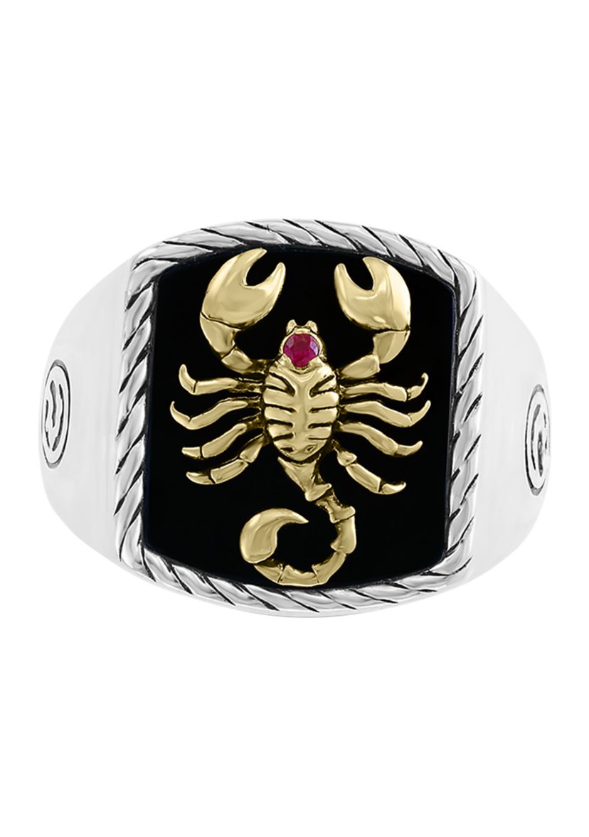 5 ct. t.w. Ruby and Onyx Ring in Sterling Silver