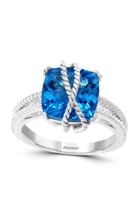 Effy 6.00 Ct. T.w. Blue Topaz Ring In Sterling Silver, 7 -  0617892665592