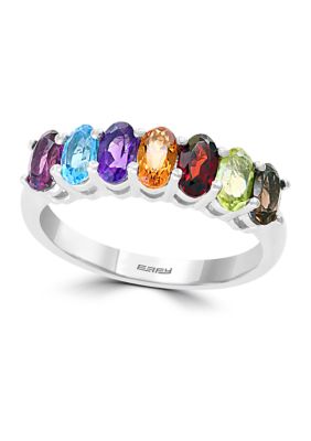 Effy 1.66 Ct. T.w. Multicolored Gemstone Ring In Sterling Silver, 7 -  0617892663352