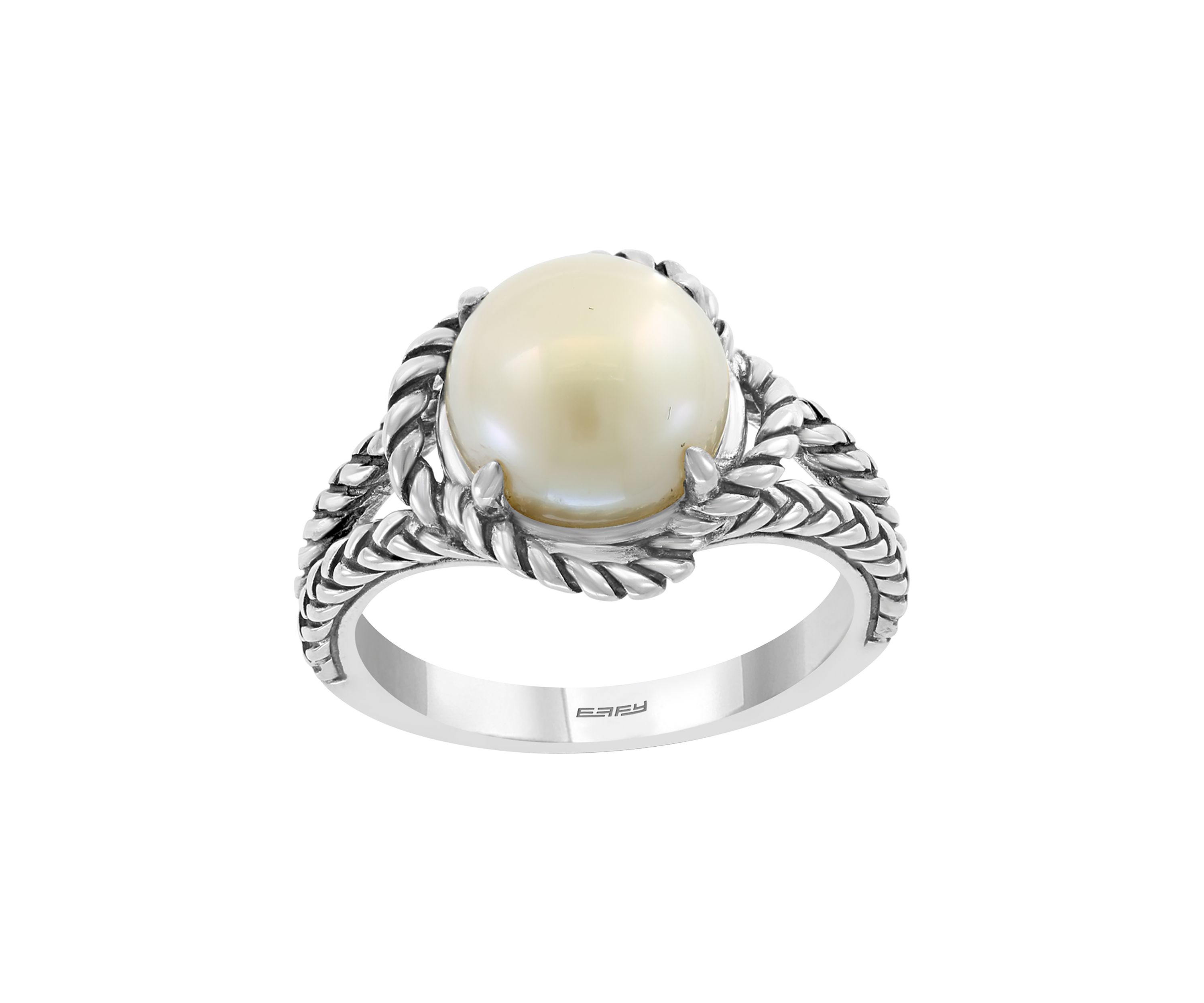 Sterling Silver 9 Millimeter Freshwater Pearl Ring 