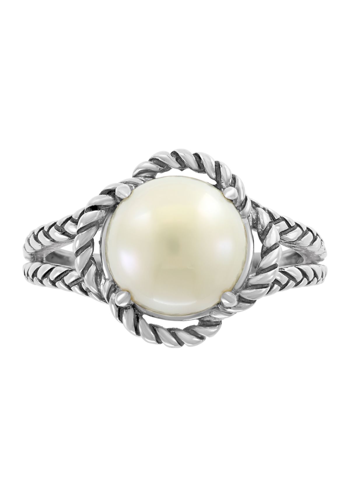 Sterling Silver 9 Millimeter Freshwater Pearl Ring 