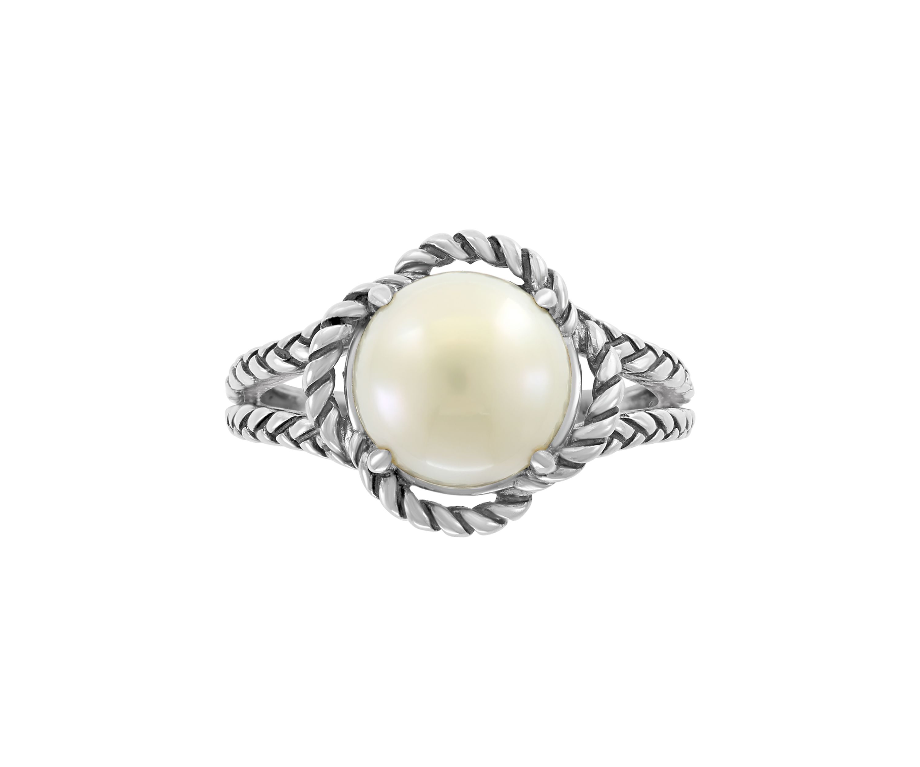 Sterling Silver 9 Millimeter Freshwater Pearl Ring 