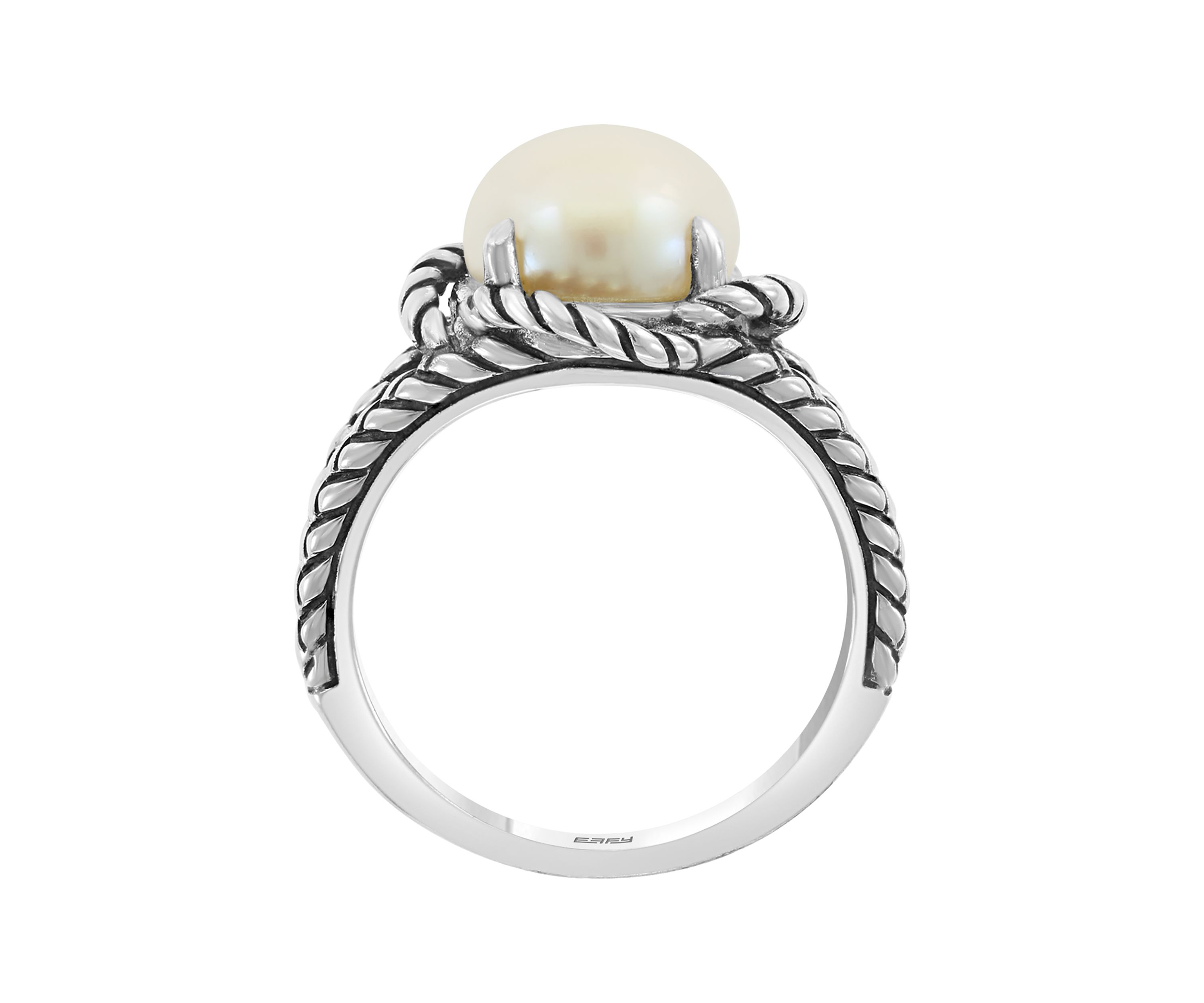 Sterling Silver 9 Millimeter Freshwater Pearl Ring 
