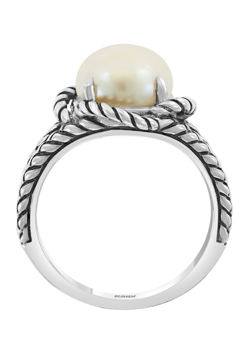 Sterling Silver 9 Millimeter Freshwater Pearl Ring 
