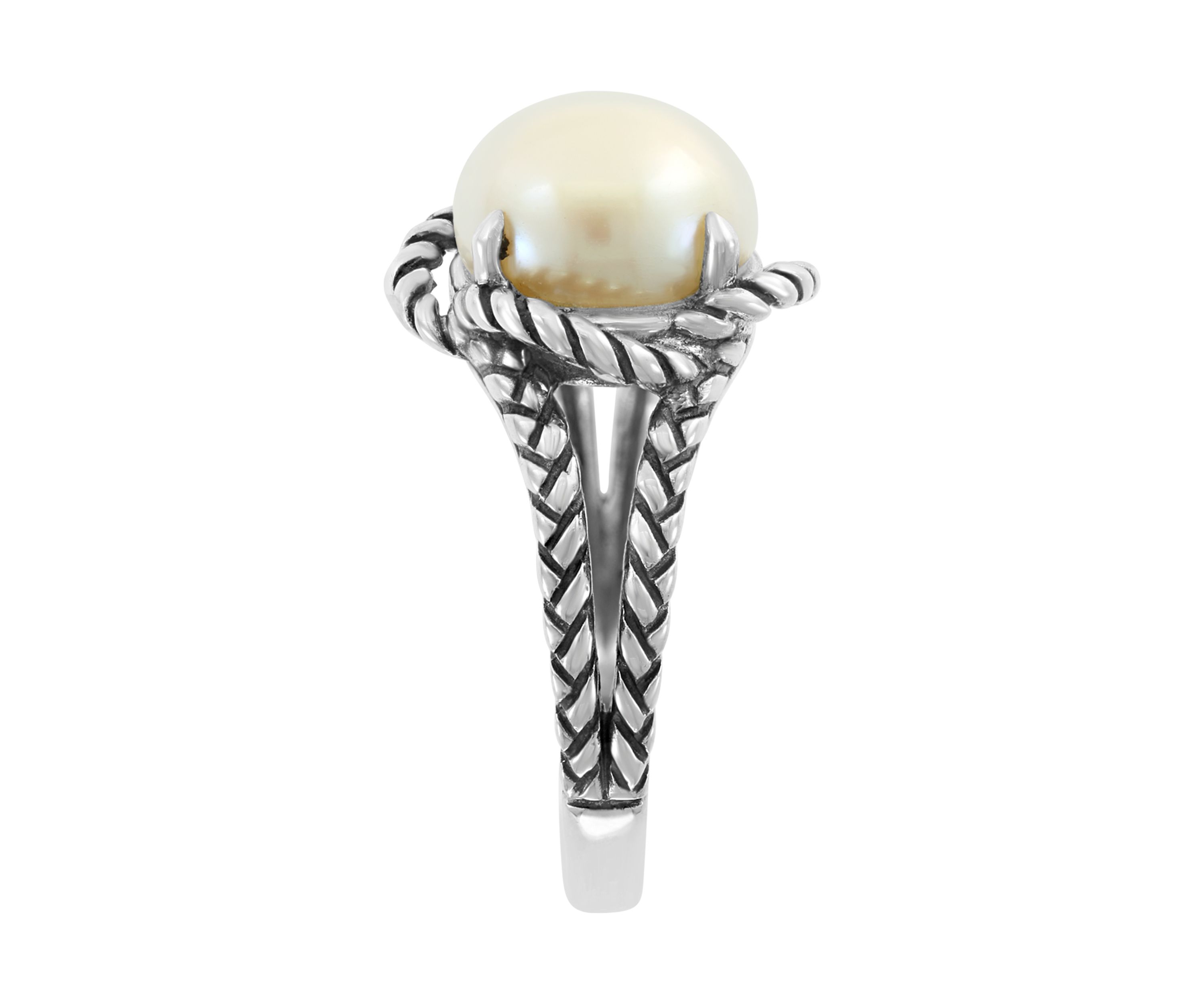 Sterling Silver 9 Millimeter Freshwater Pearl Ring 
