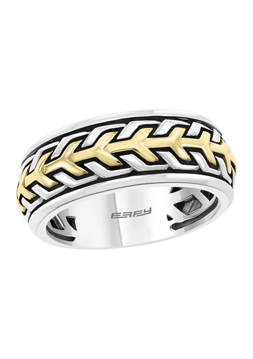 Mens Gold-Plated Sterling Silver Ring 