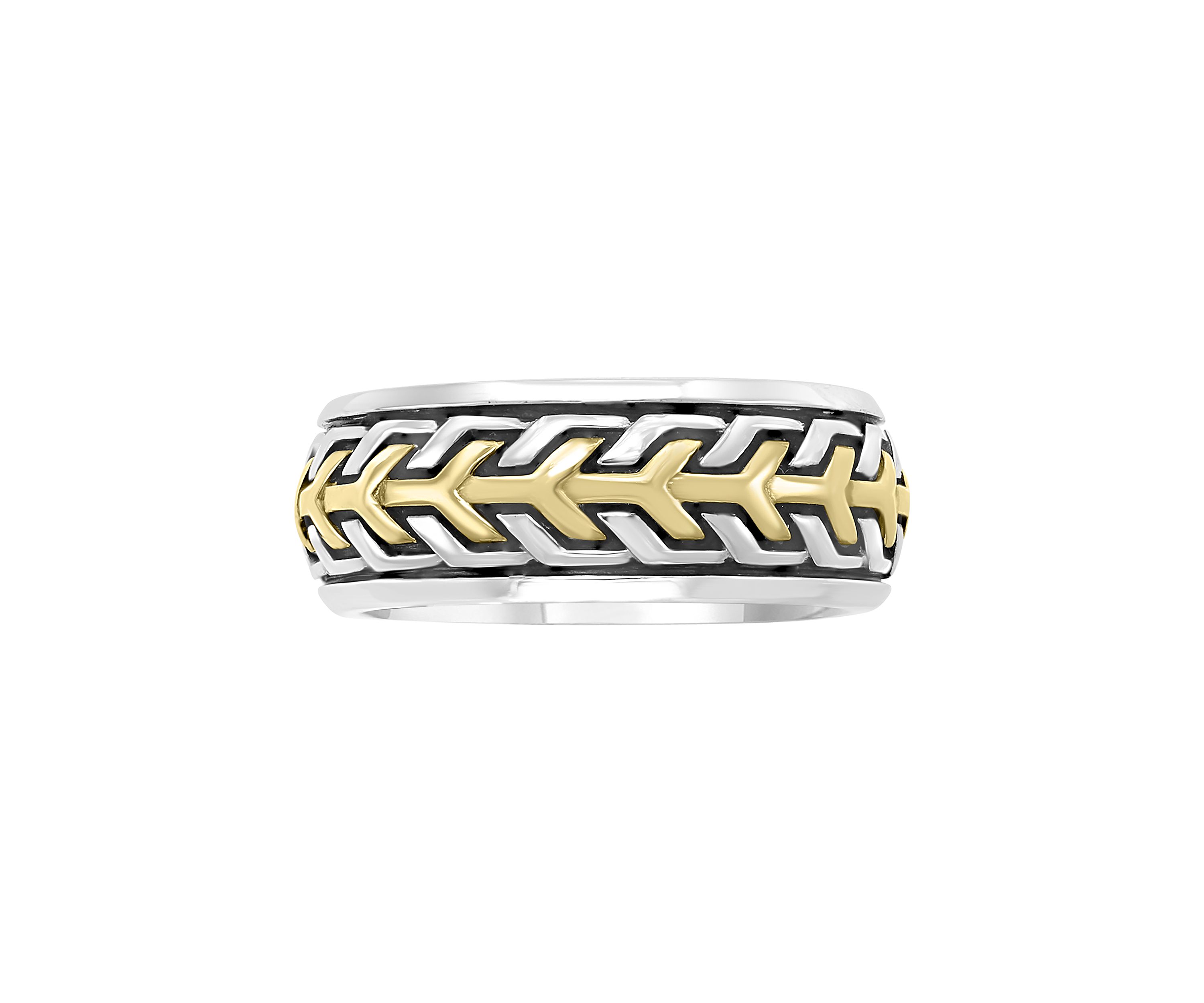 Mens Gold-Plated Sterling Silver Ring 
