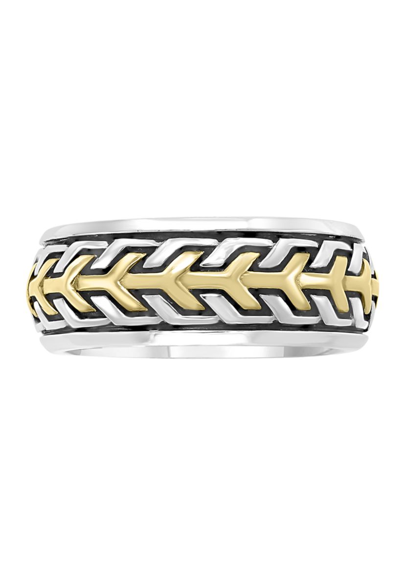 Mens Gold-Plated Sterling Silver Ring 