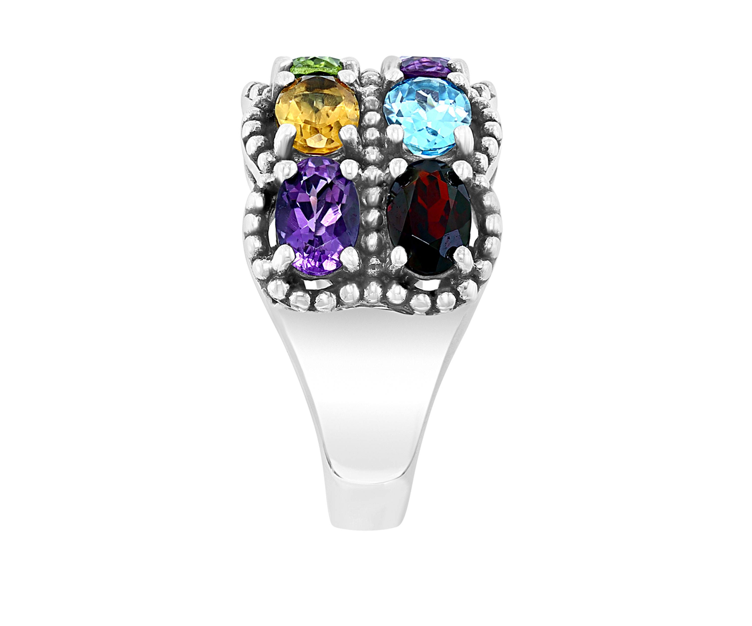4.5 ct. t.w. Amethyst, Blue Topaz, Citrine, Garnet and Peridot Ring in Sterling Silver over 18k Yellow Gold