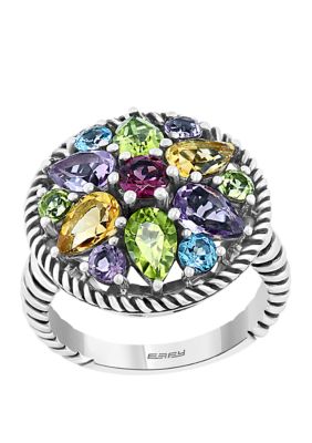 Effy 3.5 t.w. Amethyst, Blue Topaz, Citrine, Rhodolite, Periodt Ring in Sterling Silver over 18k Yellow Gold, 6 -  0617892811036