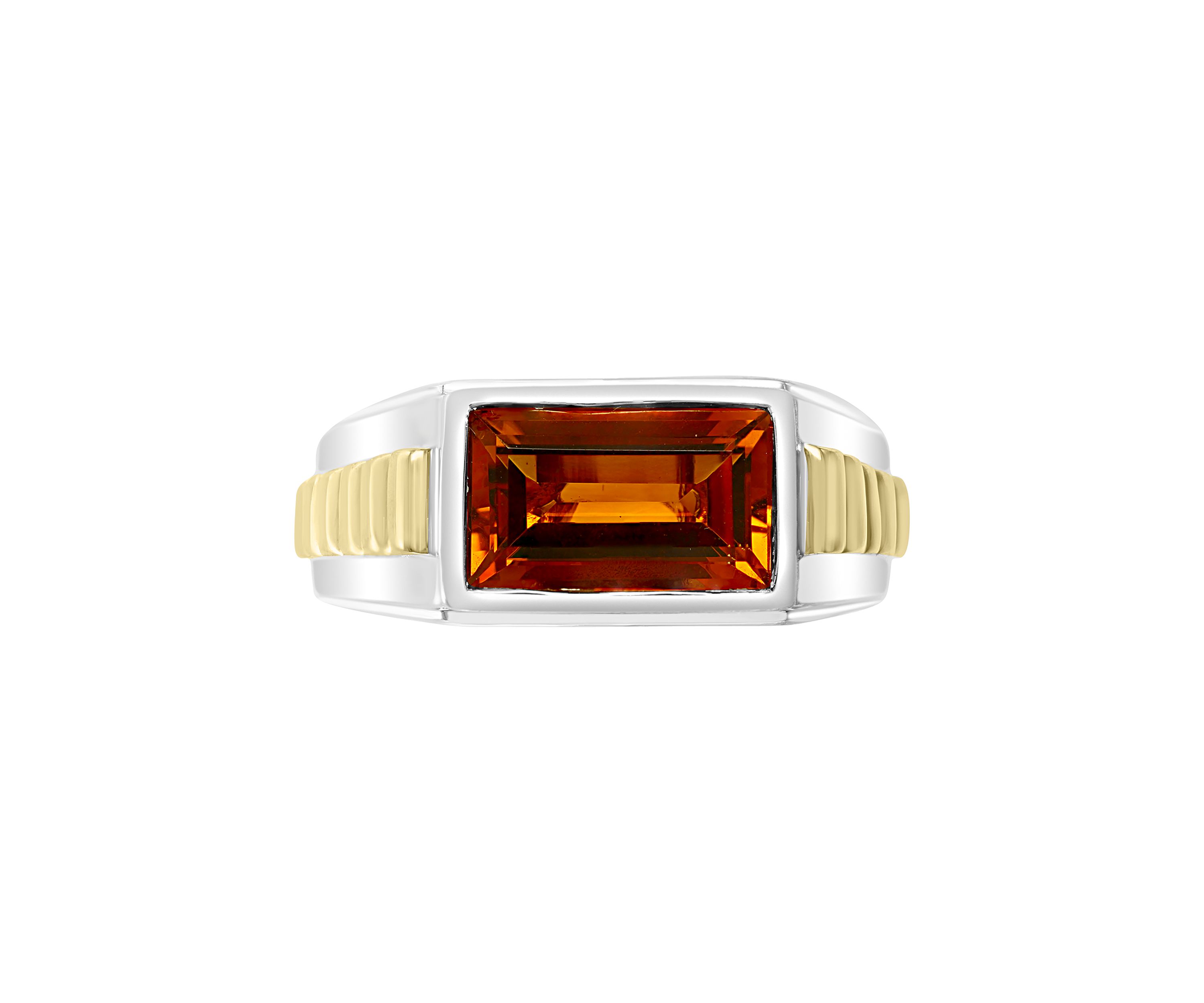 Mens 3.3 ct. t.w. Madera Citrine Ring in Sterling Silver