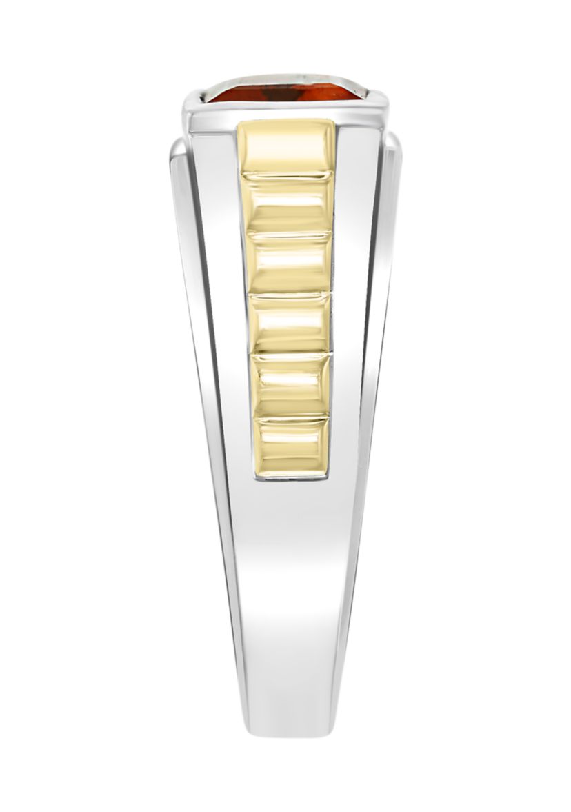 Mens 3.3 ct. t.w. Madera Citrine Ring in Sterling Silver
