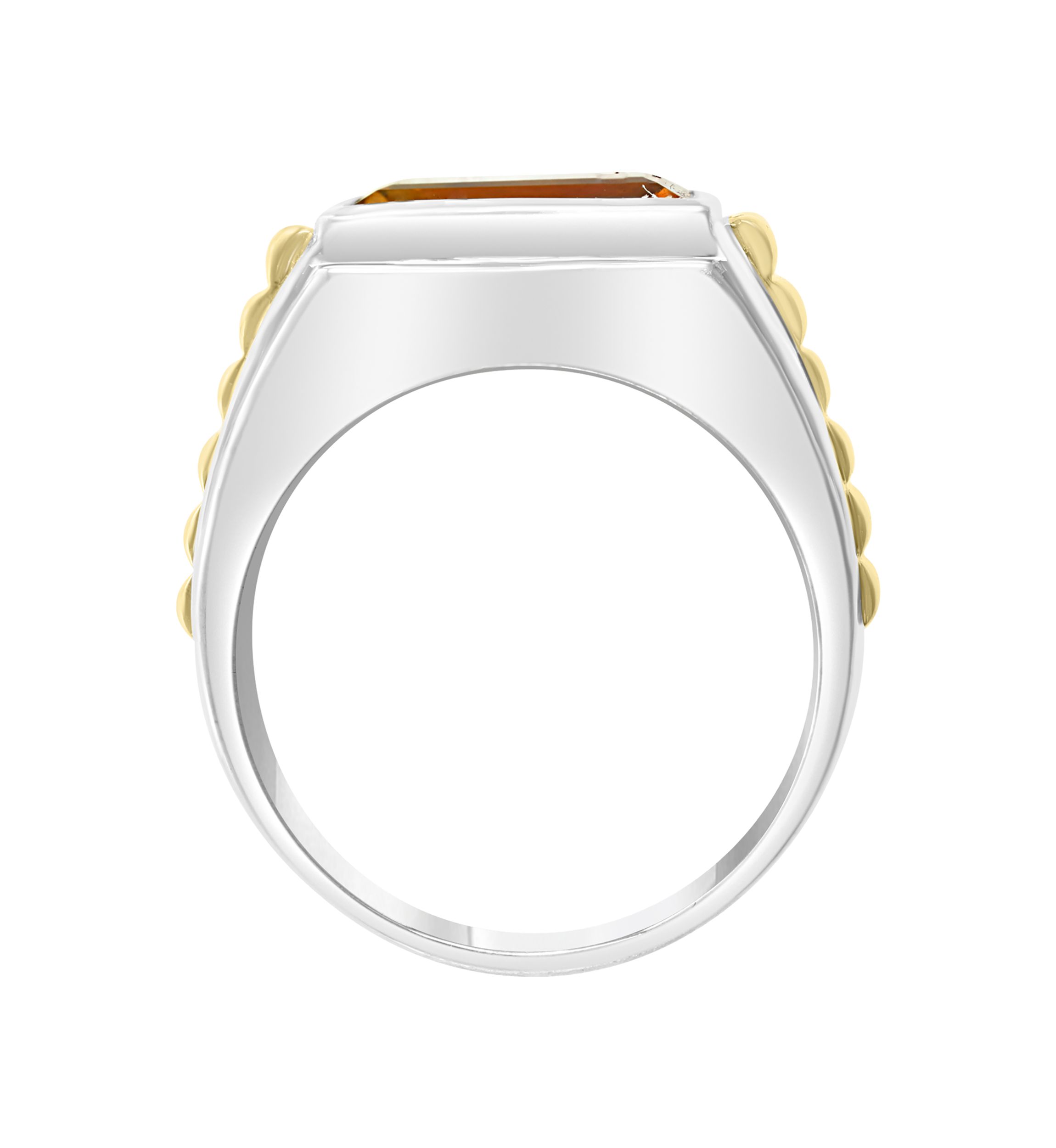 Mens 3.3 ct. t.w. Madera Citrine Ring in Sterling Silver