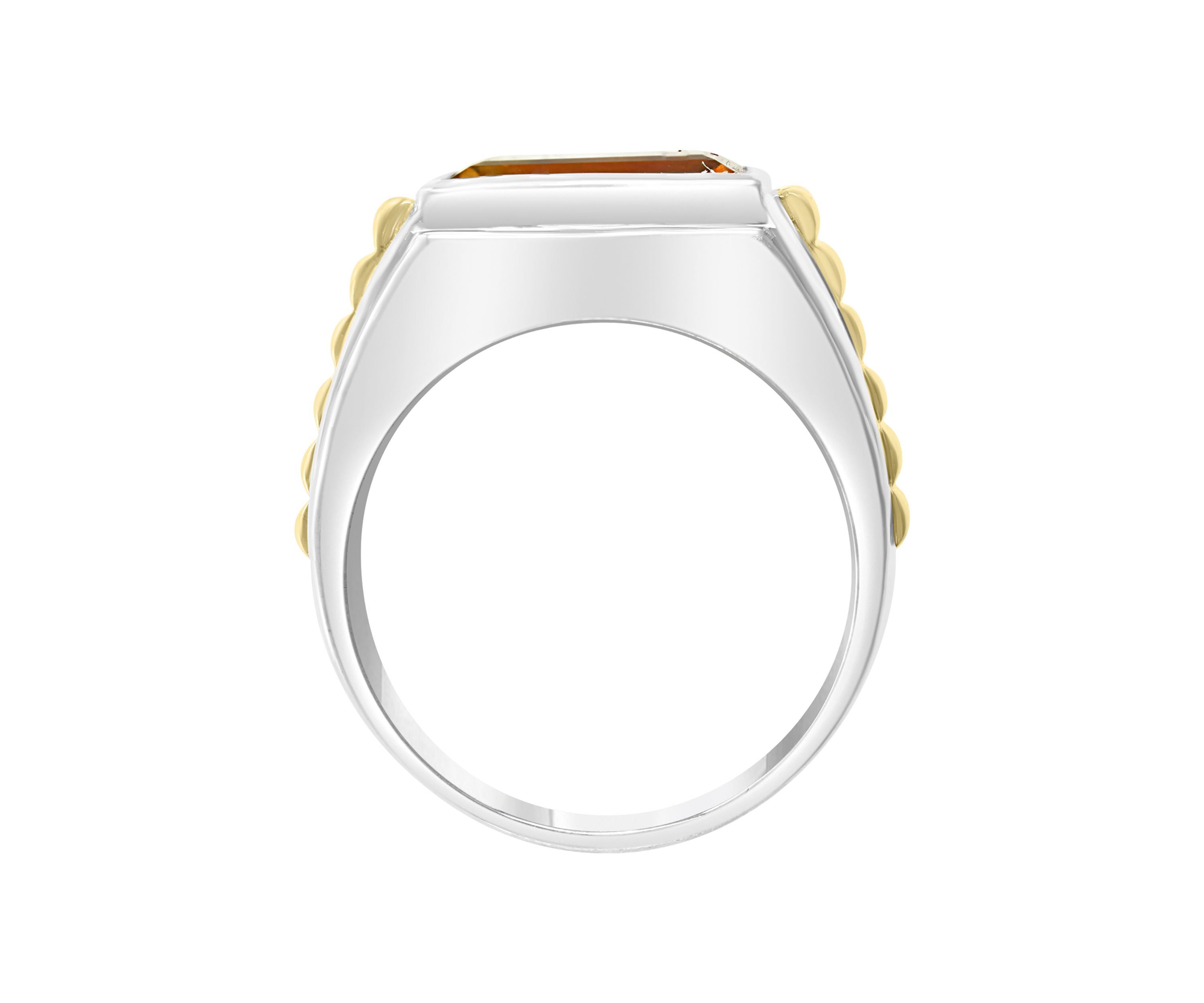 Mens 3.3 ct. t.w. Madera Citrine Ring in Sterling Silver