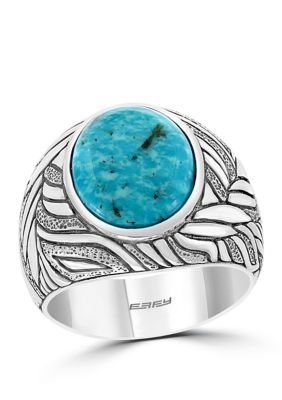 Effy Men's 3.9 Ct. T.w. Turquoise Ring In Sterling Silver