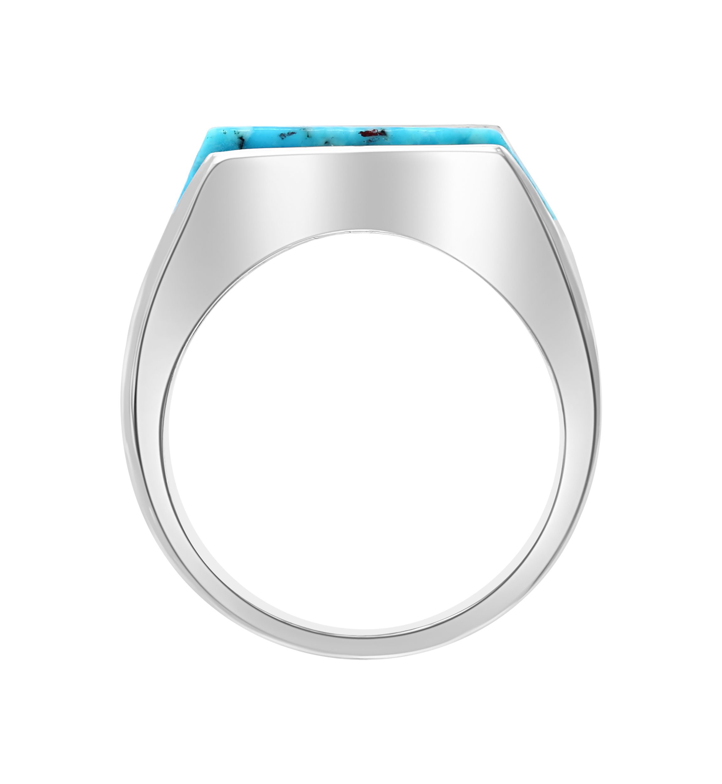 Mens 6.65 ct. t.w. Turquoise Ring in Sterling Silver 