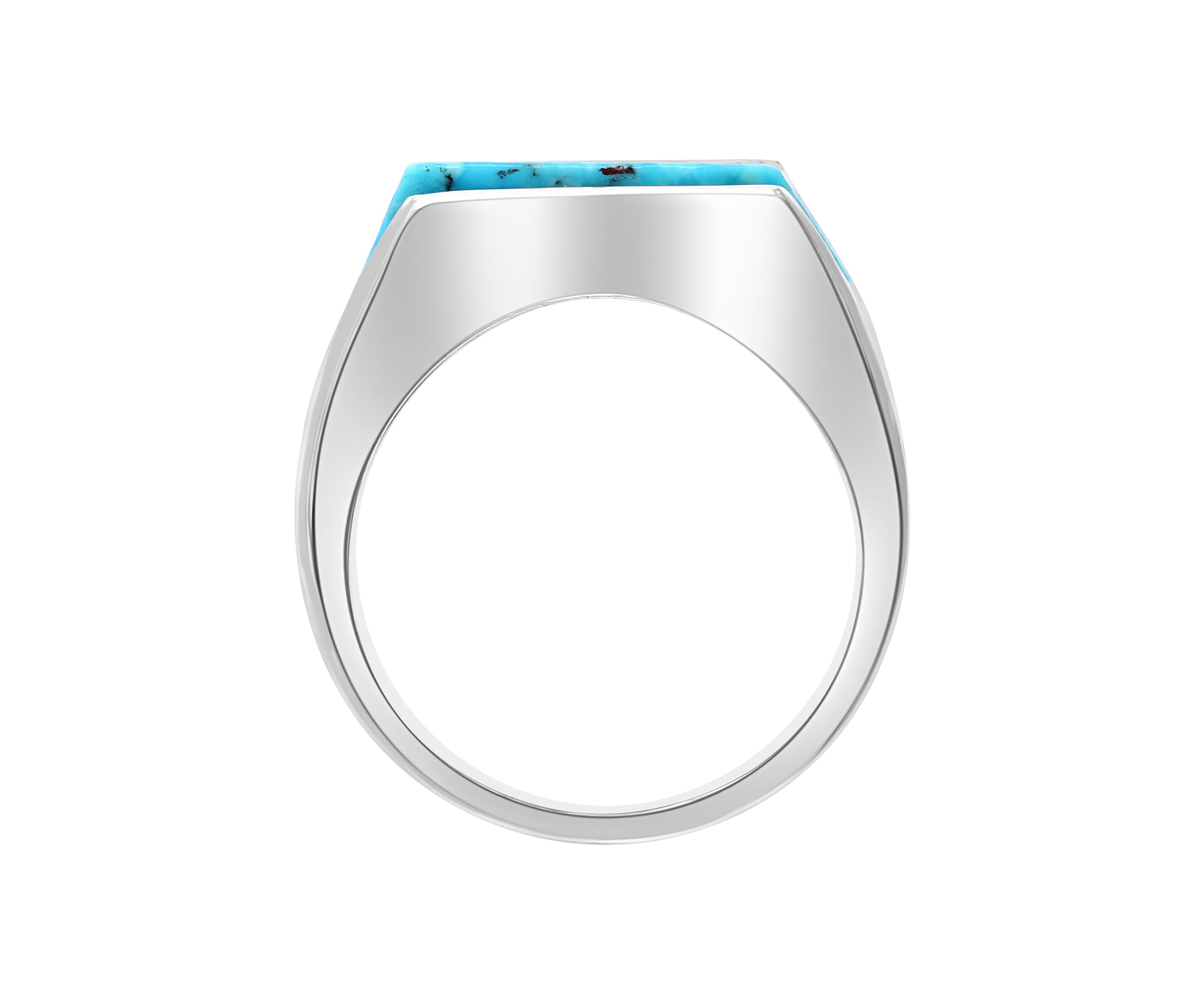 Mens 6.65 ct. t.w. Turquoise Ring in Sterling Silver 