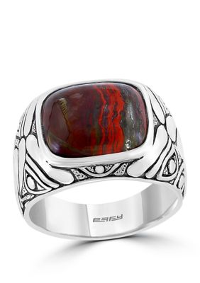 Effy Men's 5.4 Ct. T.w. Red Jasper Ring In Sterling Silver
